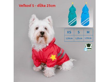 Reflexný pršiplášť Star pre psa Nobleza S 25cm